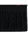 Small Heart Logo Wool Scarf Black - AMI - BALAAN 6