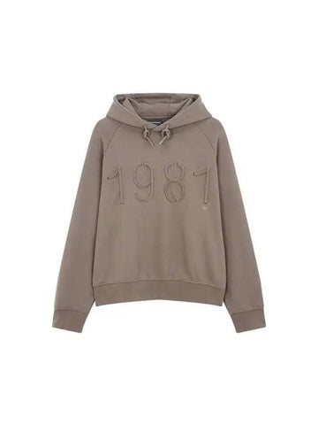 Men s Line Logo Raglan Hooded Sweatshirt Light Brown 271288 - EMPORIO ARMANI - BALAAN 1