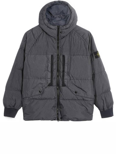 Garment Dyed Crinkle Reps Recycled Nylon Hoodie Padding Grey - STONE ISLAND - BALAAN 2