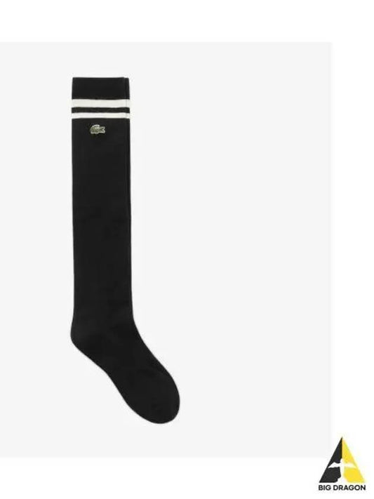 Women s Tipping Sports Knee Socks Black - LACOSTE - BALAAN 1