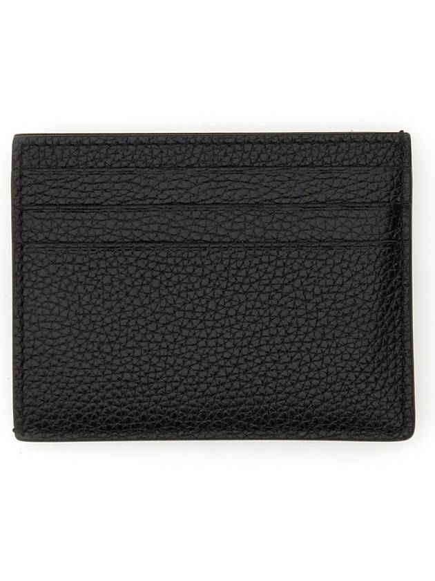 T-Line Logo Grain Leather Card Wallet Black - TOM FORD - BALAAN 6