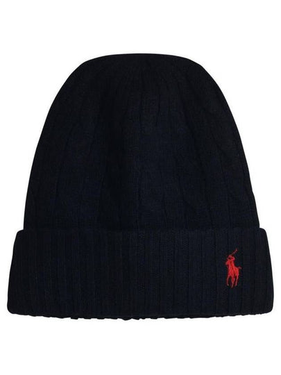 Cable Knit Beanie Navy - POLO RALPH LAUREN - BALAAN 2