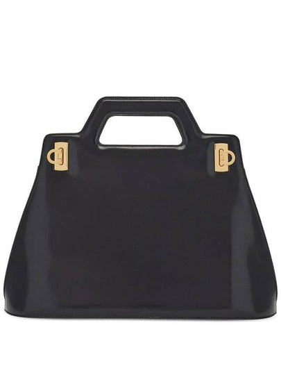 Wanda Brushed Leather Tote Bag Black - SALVATORE FERRAGAMO - BALAAN 2