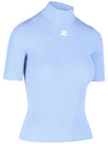 Re-Edition Short Sleeves Rib Knit Top Blue - COURREGES - BALAAN 4