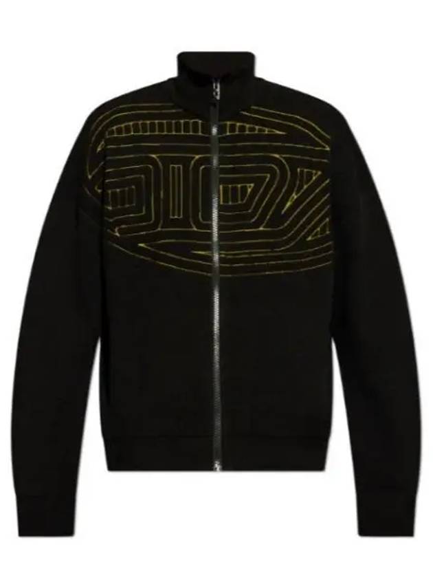 K Ralus Logo Print Zip Up Jacket Black - DIESEL - BALAAN 2