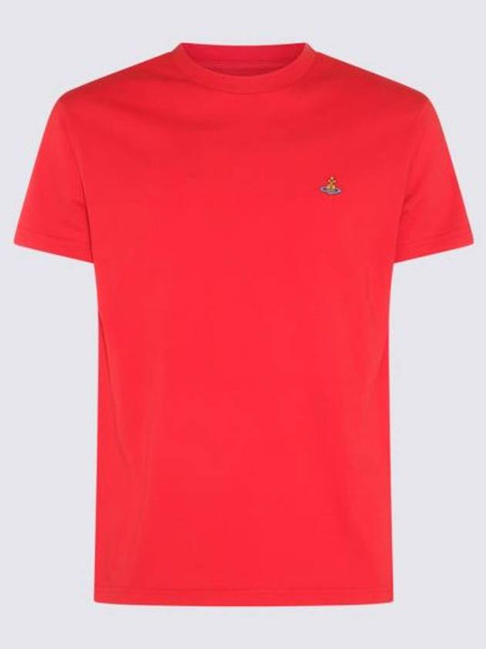 ORB Logo Cotton Short Sleeve T-Shirt Red - VIVIENNE WESTWOOD - BALAAN 1