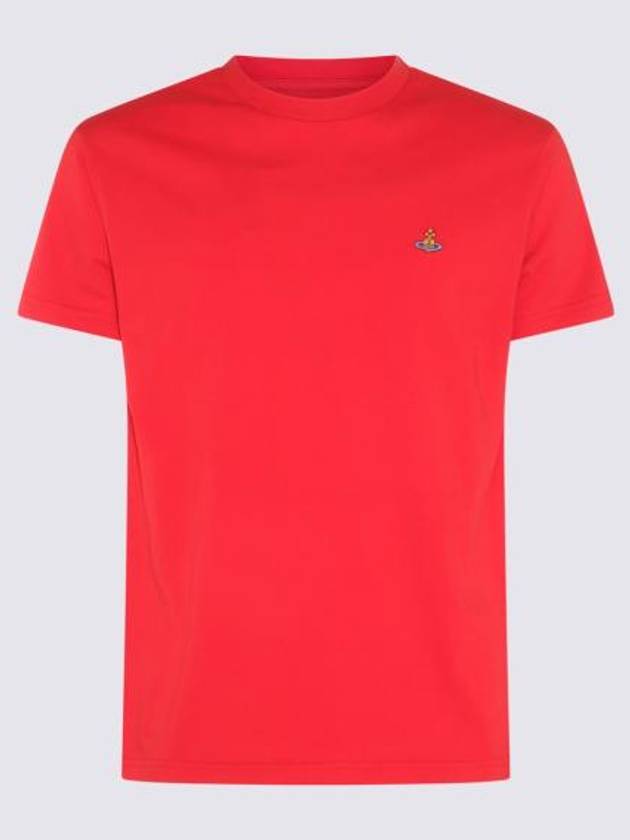 ORB Logo Cotton Short Sleeve T-Shirt Red - VIVIENNE WESTWOOD - BALAAN 1