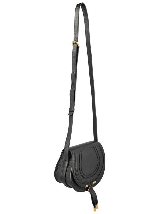 Marcie Saddle Small Grained Leather Cross Bag Black - CHLOE - BALAAN 4