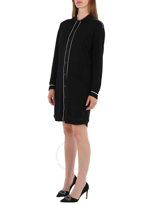 Barrie Ladies Contrast-trimmed Cashmere and Cotton Shirt Dress, Size Large - BARRIE - BALAAN 3