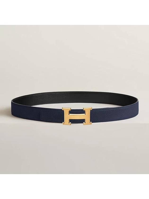 H Buckle Reversible 32mm Leather Black - HERMES - BALAAN 3