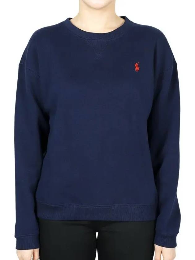 Embroidered Logo Cotton Sweatshirt Navy - POLO RALPH LAUREN - BALAAN 2