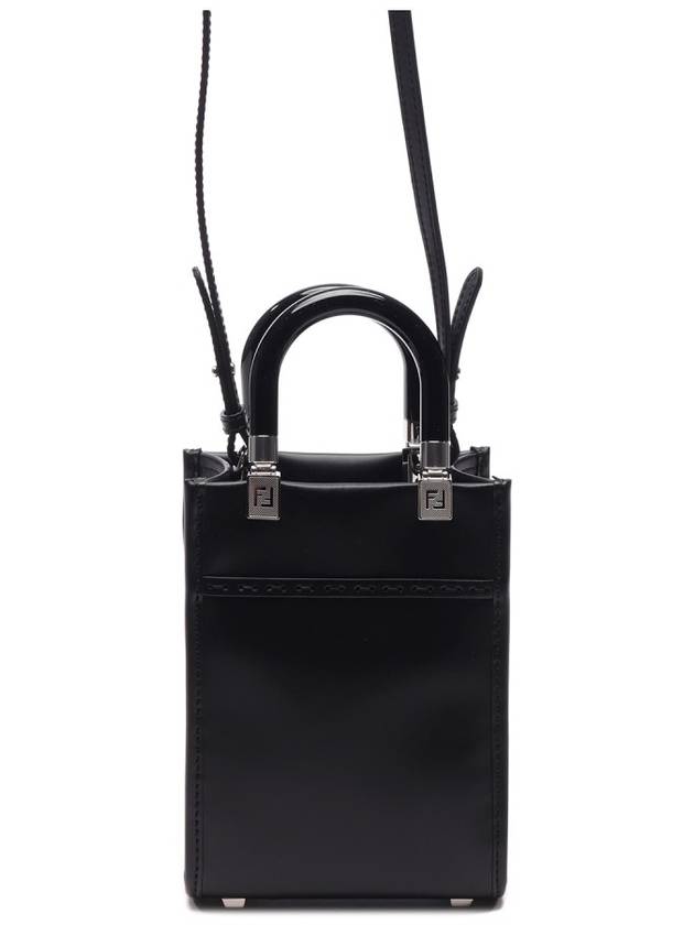 Sunshine Shopper Small Leather Tote Bag Black - FENDI - BALAAN 5