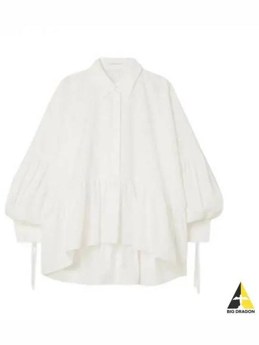 Women s Peplum Hem Shirt Blouse White EDI0006 - CECILIE BAHNSEN - BALAAN 1
