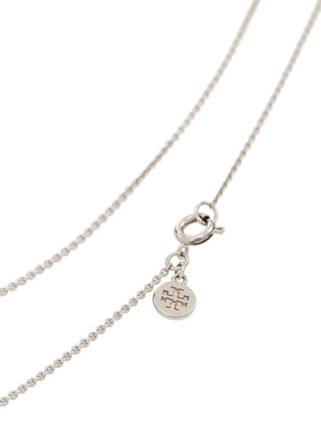 Miller Pave Logo Delicate Necklace Silver - TORY BURCH - BALAAN 6