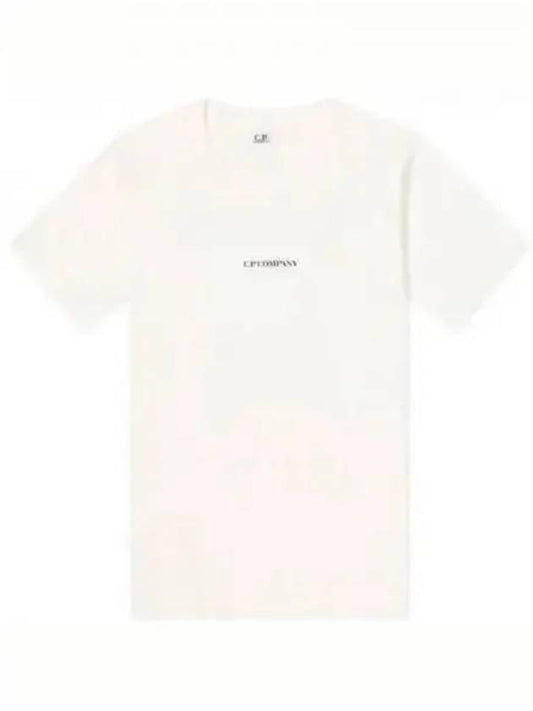 24/1 Jersey Garment Dyed Logo Short Sleeve T-Shirt White - CP COMPANY - BALAAN 2