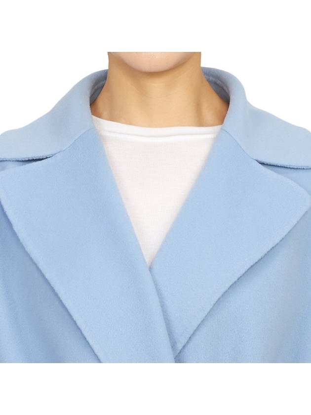 Rovo Wrap Wool Singe Coat Light Blue - MAX MARA - BALAAN 9