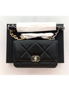 19 Chain Lambskin Wallet Cross Bag Black - CHANEL - BALAAN 8