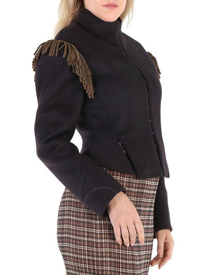 Burberry Ladies Dark Navy Braid Detail Military Wool Jacket, Brand Size 36 (US Size 2) - BURBERRY - BALAAN 2