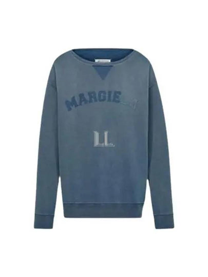 Oversized Fit Logo Sweatshirt Blue - MAISON MARGIELA - BALAAN 2