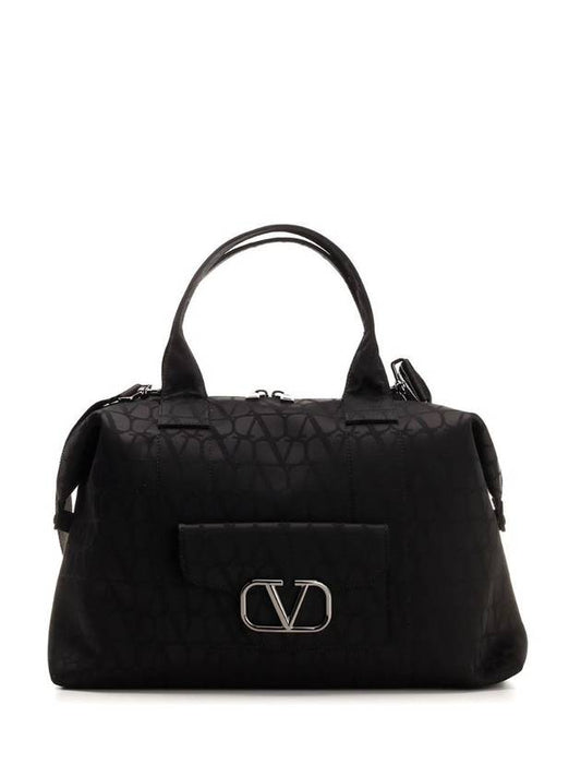 V logo duffel bag black - VALENTINO - BALAAN 1