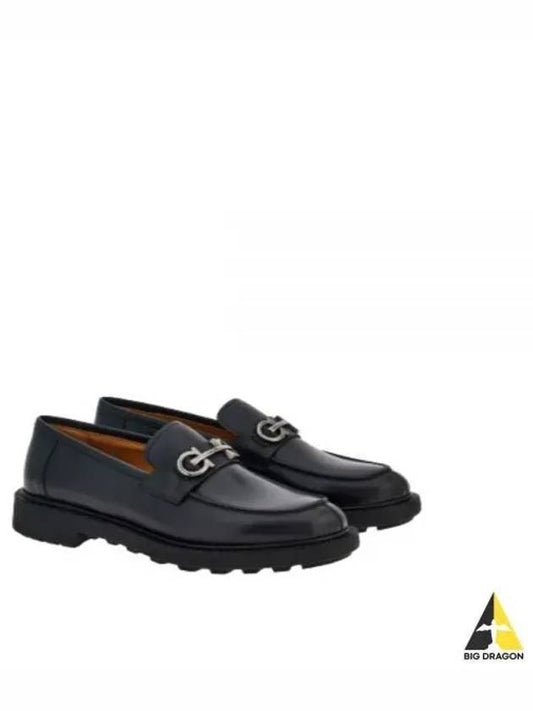 Gancini Ornament Leather Loafer Black - SALVATORE FERRAGAMO - BALAAN 2