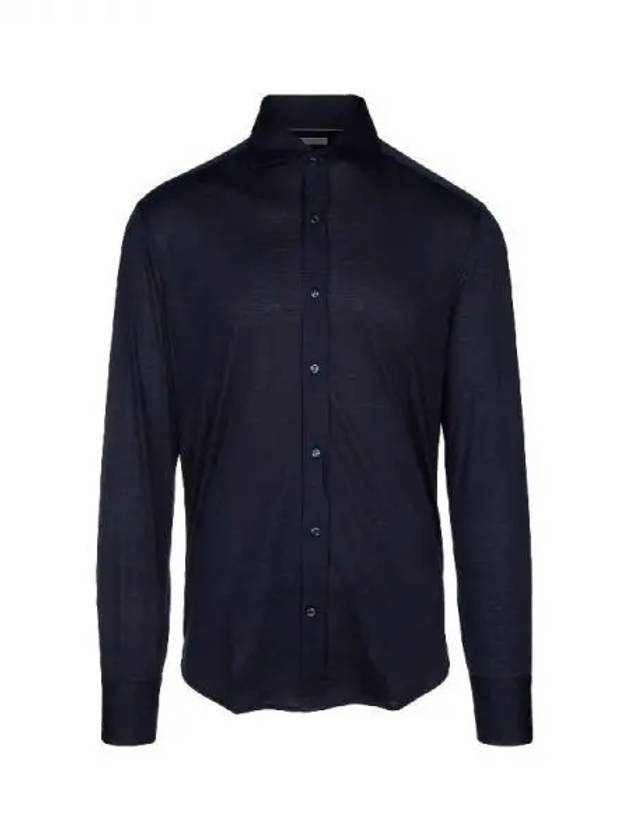 Silk Long Sleeve Shirt Navy - BRUNELLO CUCINELLI - BALAAN 2