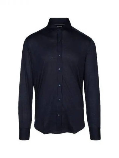 Silk Long Sleeve Shirt Navy - BRUNELLO CUCINELLI - BALAAN 2