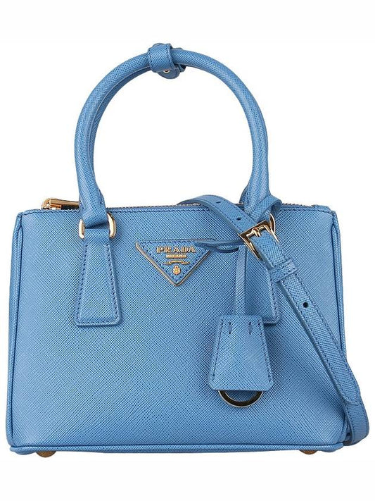 Galleria Saffiano Leather Mini Bag Light Blue - PRADA - 2