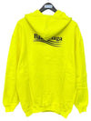Women's Wave Logo Hooded Sweatshirt Neon Yellow - BALENCIAGA - BALAAN.