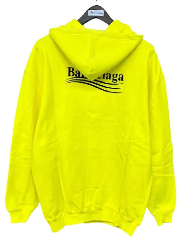 Wave Logo Hoodie Sweatshirt Neon Yellow - BALENCIAGA - BALAAN 4