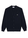 Men's Basic V-Neck Cardigan Navy - LACOSTE - BALAAN 1