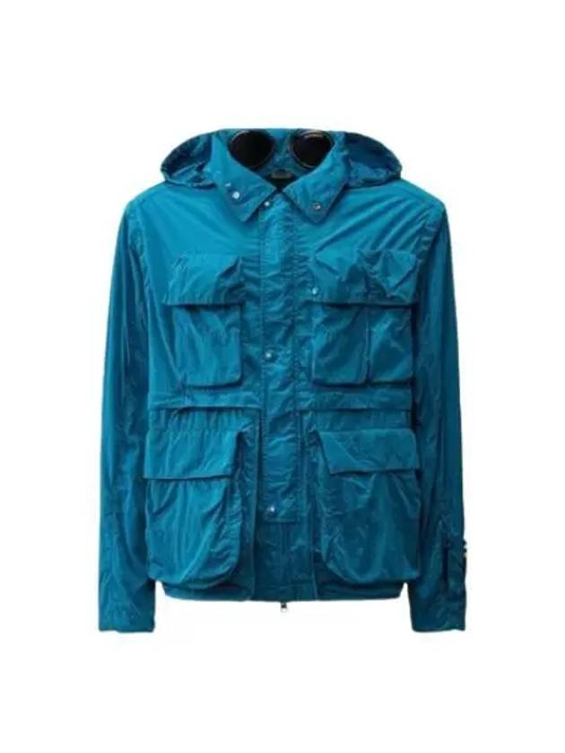 Chrome-R Goggle Utility Hooded Jacket Blue - CP COMPANY - BALAAN 2