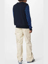 Monogram Mix Cashmere Crew Neck Knit Top Blue - LOUIS VUITTON - BALAAN 6