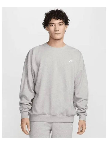 Club Fleece Men s Oversized French Terry Crew Dark Gray Heather Light Smoke White HJ1820 063 699731 - NIKE - BALAAN 1