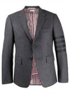 Men's Diagonal Armband Cashmere Flannel Classic Jacket Medium Grey - THOM BROWNE - BALAAN 2