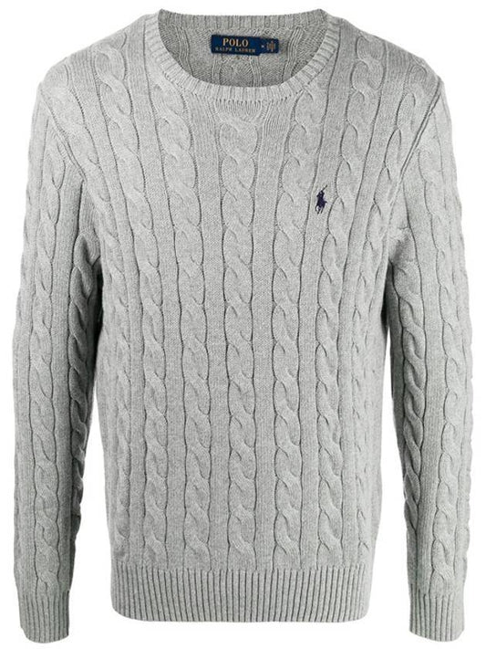 Men's Sweatshirt Logo Knit Top Gray - POLO RALPH LAUREN - BALAAN 1