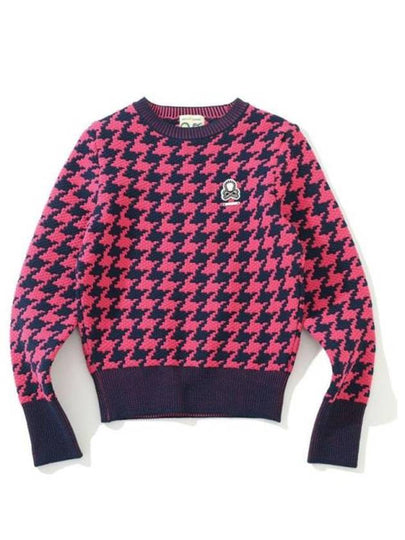 Ever Dogtooth Shorty Knit Top Pink - MARK & LONA - BALAAN 2