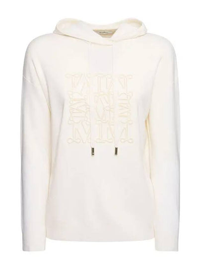 Embroidered Logo Drawstring Hoodie White - MAX MARA - BALAAN 2