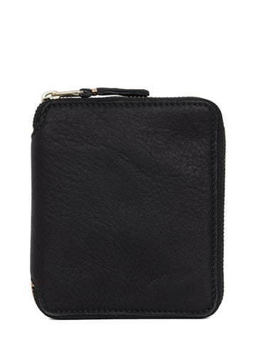 Black washed zipper half wallet SA2100WW 1 - COMME DES GARCONS - BALAAN 1