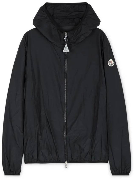 Fegeo Logo Patch Zip Up Hoodie Black - MONCLER - BALAAN 2