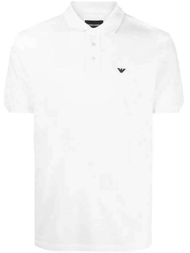 Mini Logo Short Sleeve Polo Shirt White - EMPORIO ARMANI - BALAAN 3