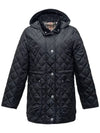 Diamond Quilted Long Nylon Jacket Black - BURBERRY - BALAAN 3