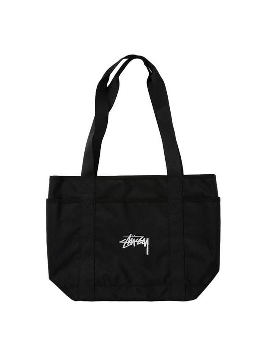 Logo Nylon Tote Bag Black - STUSSY - BALAAN.