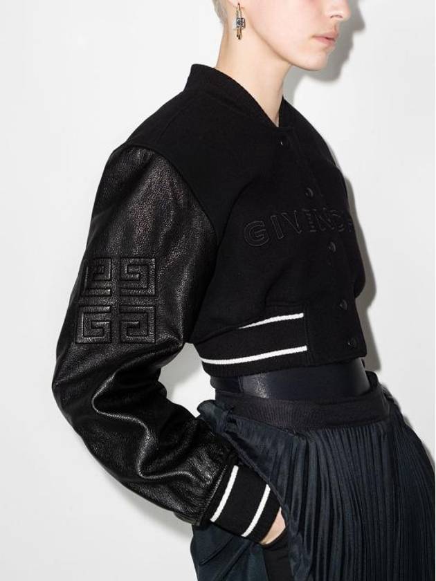 4G wool leather short bomber jacket black - GIVENCHY - BALAAN 3