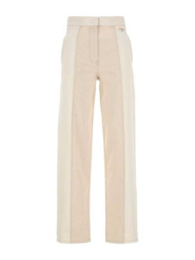 Two Tone Long Jeans White - FENDI - BALAAN 1