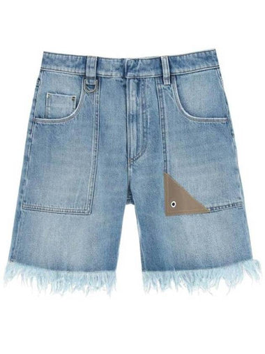 Fringe Denim Shorts Blue - FENDI - BALAAN 1