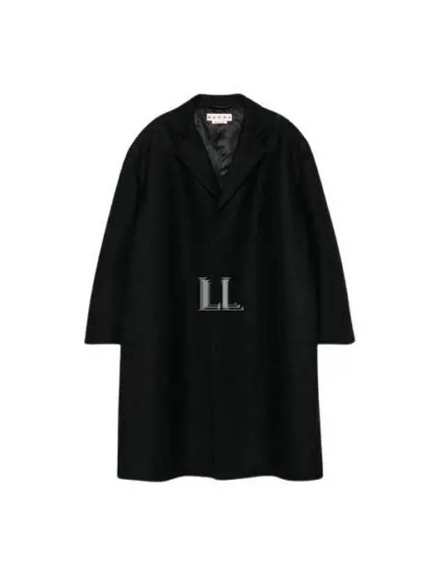 Wool Oversized Single Coat Black - MARNI - BALAAN 2