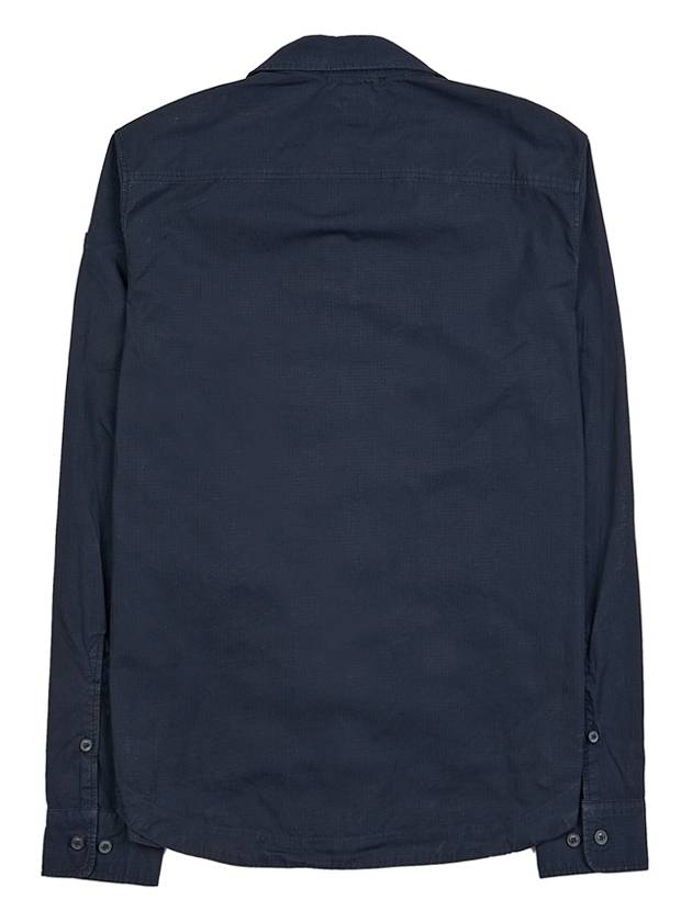 Lens Wappen Long Sleeve Overshirt Zip Up Jacket Navy - CP COMPANY - BALAAN 3