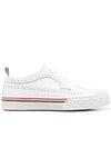 Men's Vitello Calf Leather Long Wing Brogue White - THOM BROWNE - BALAAN 1