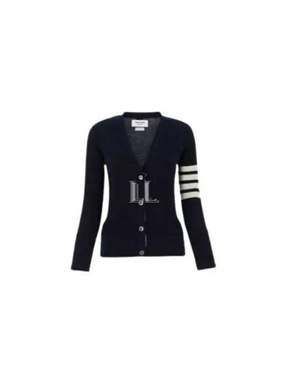 4-Bar V-Neck Cashmere Cardigan Navy - THOM BROWNE - BALAAN 2